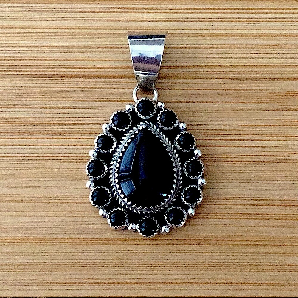 $92  Signed Navajo Estate Pendant  Sterling Silver  Marked SS Sterling